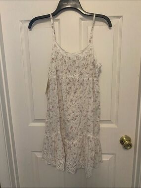 White Floral Mini Slip Dress